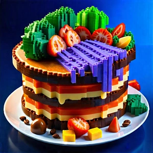 Lifestyle Voxel Art: Healthy Meal Prepared With Organic Components With Large, Multi-layered