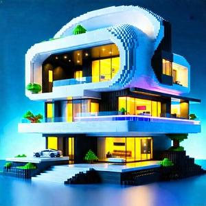 (futuristic:1.26) Smart Home With Large, Intricate