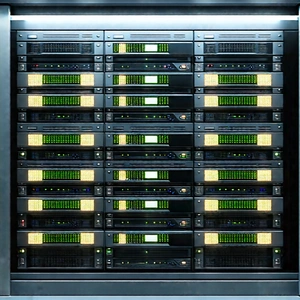 Server rack with data streams