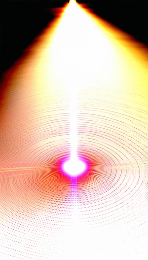 A Brightly Lit Tunnel With A Red Glow