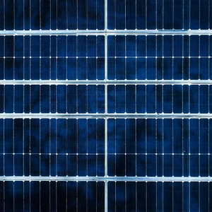 Tech Aerial Photography: Solar panel with blue light glow