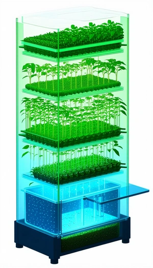 A Large, Multi-tiered Plant Display With A Variety Of Plants Growing In It
