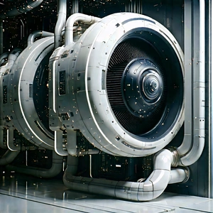 Close-up Of Cooling System With Large, Industrial-looking