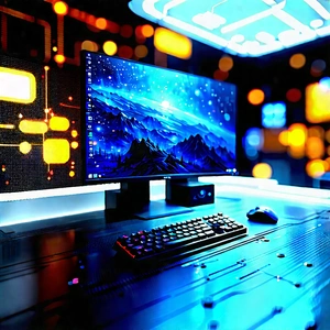 (futuristic:1.12) digital workspace