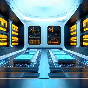 (futuristic:1.11) Research Laboratory With Image, There