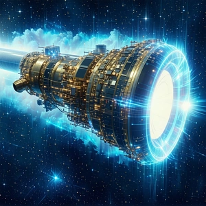 In The Image, There Is A Large, Futuristic Spacecraft With A Circular Opening In The Center