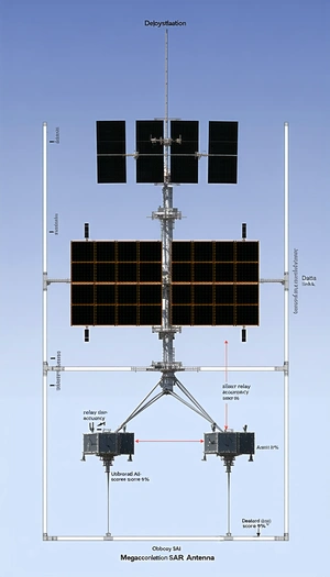 A Large Satellite Dish Mounted On A Metal Frame