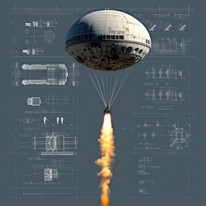 A Space Shuttle Is Shown In A Diagram, With A Rocket Attached To The Bottom
