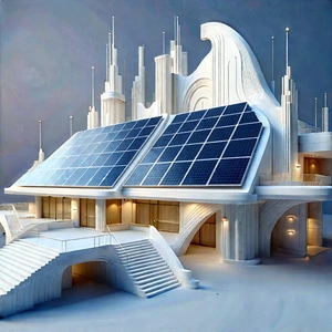 Innovative Renewable Energy Design With Large, White,