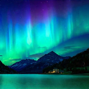 Nature Architectural Photography: Northern Lights Over Alpine (lake:1.4) With Captures Beautiful