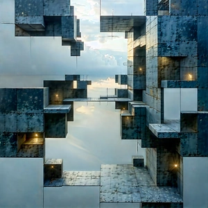 Abstract Aerial Photography: Balance Represented Through Fragmented Forms With Large, Multi-layered