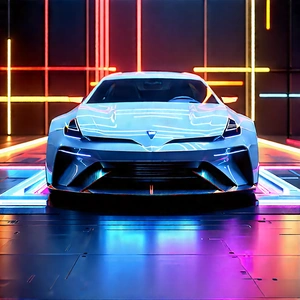 Automotive Technology In Tech Office With White Sports