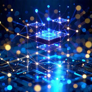 Tech Low Poly: Blockchain Network Visualization With Image, There