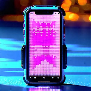 Smartphone With Glowing Screen With Cell Phone