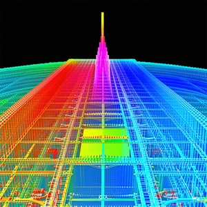 The Image Is A 3d Model Of A Skyscraper, Showcasing Its Various Levels And Architectural Details