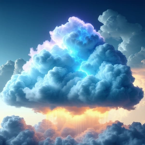 Tech Blender Artwork: Cloud computing visualization