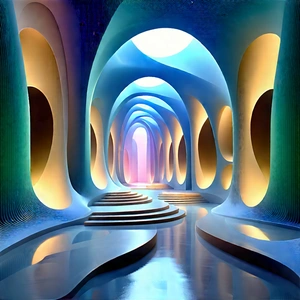 Futuristic innovation hub