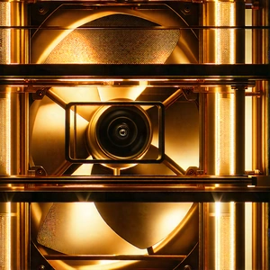 Tech Hdr Photography: Close-up Of Cooling System With Close-up Fan,