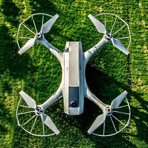 Drone With Digital Artwork With Small Drone
