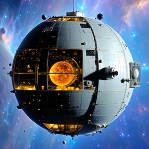 A Large, Round Spacecraft With A Dome-shaped Structure On Top