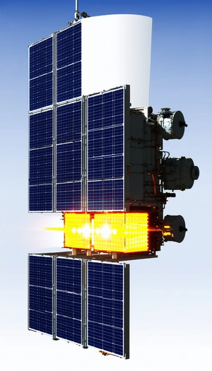 A Large, Multi-layered Spacecraft With A Solar Panel On The Side