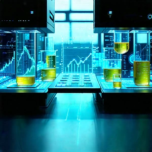 Financial Technology In Modern Laboratory With Image, There