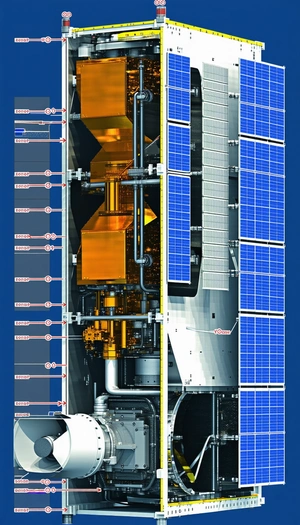 A Large, Industrial-looking Structure With A Solar Panel On Top