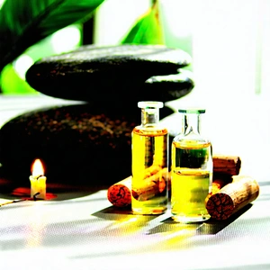 Lifestyle Professional Photography: Wellness Scene With Aromatherapy With Table Bottles
