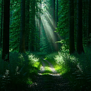 Nature Editorial Photography: Path through dense (forest:1.17)