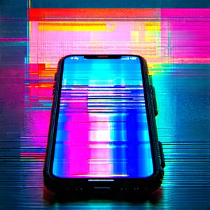Smartphone With Glowing Screen With Cell Phone