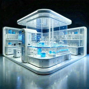 (futuristic:1.25) Research Laboratory With Large, Modern