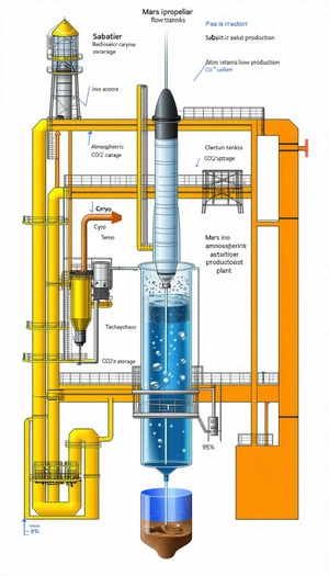 The Image Is A Detailed Drawing Of A Chemical Plant, Showing The Process Of Producing A Blue Liquid