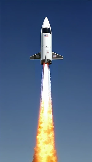 A Space Shuttle Launching Into The Sky