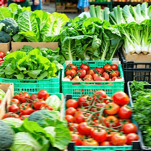 Urban Tilt-Shift Photography: Urban farmers market scene
