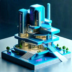 Futuristic Innovation Hub With Blue White
