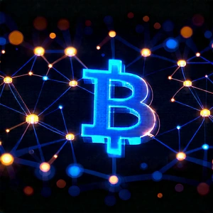 Blockchain Network Visualization With Blue White