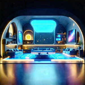 (futuristic:1.38) Smart Home With Image, There
