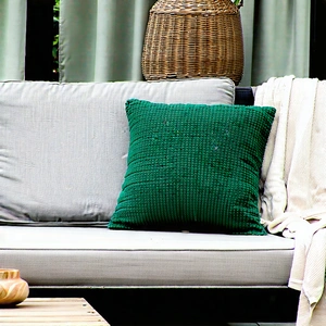 Lifestyle Advertising Photography: Balcony Garden With Comfortable Textiles With Cozy Living