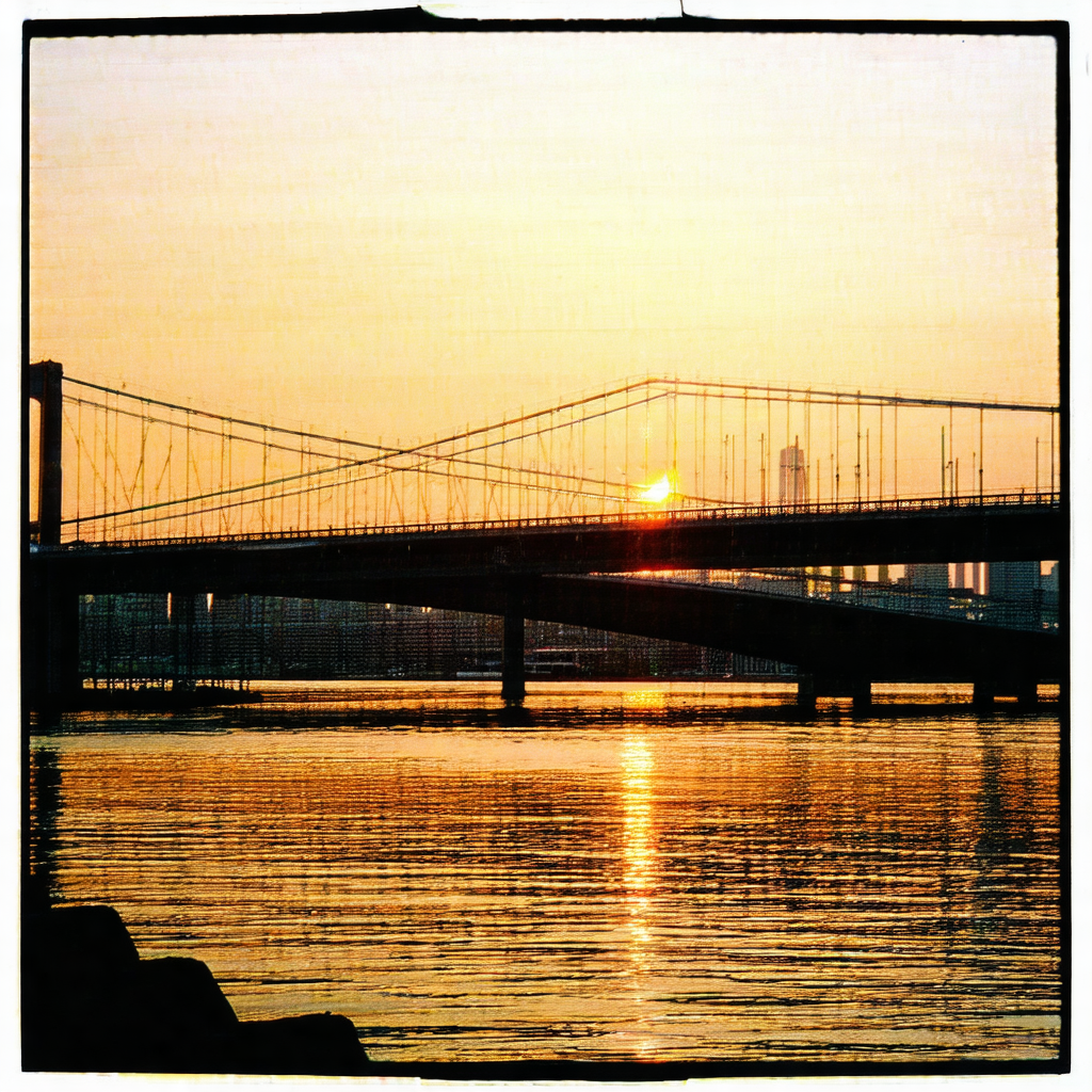 Large bridge spanning across a body of water