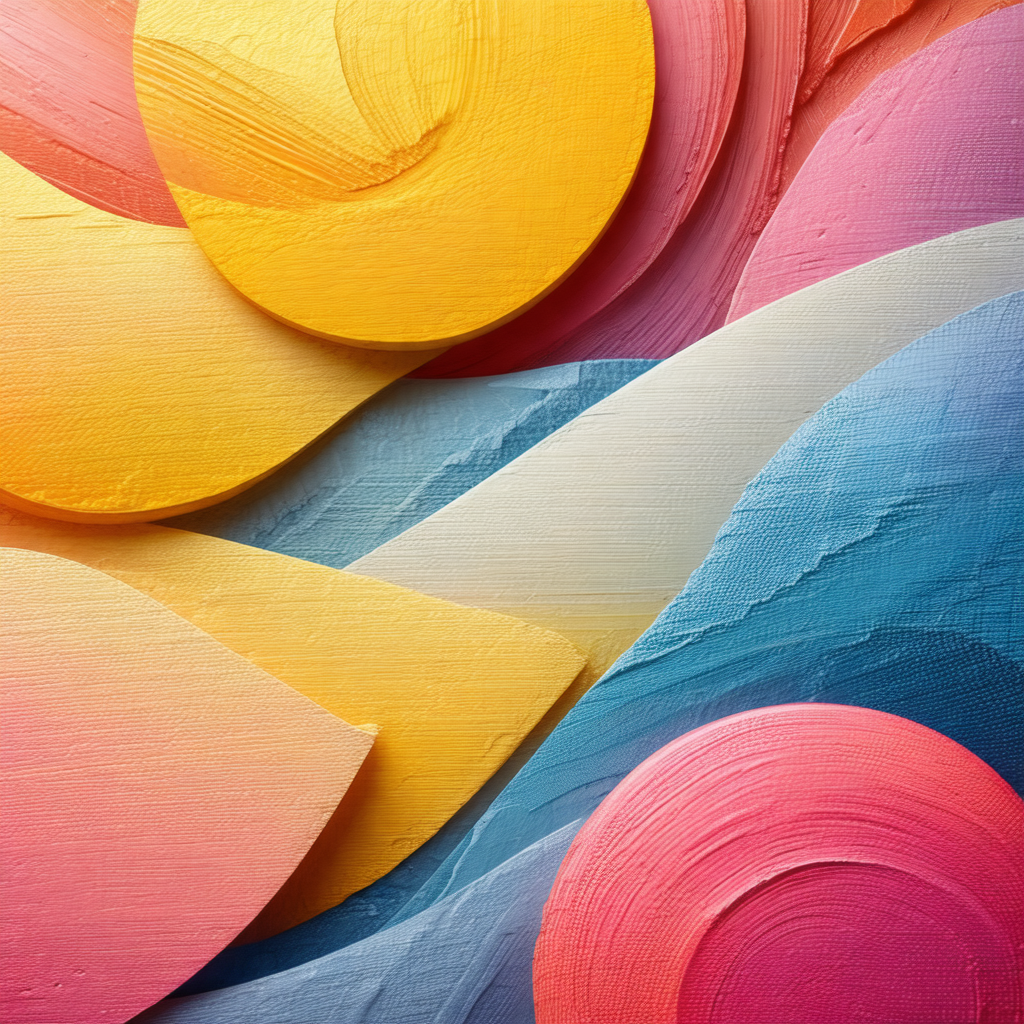 Colorful painting of a circle with a yellow center, surro...