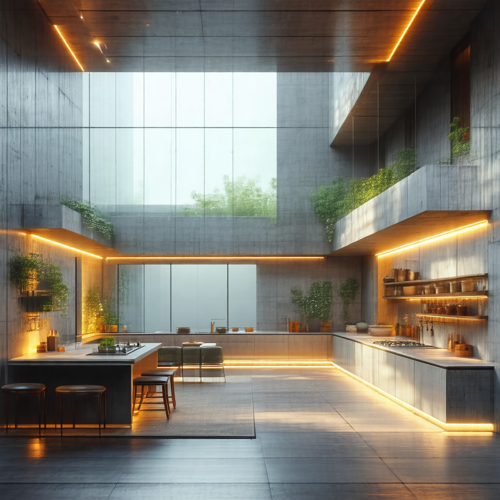 Large, modern kitchen with a sleek design