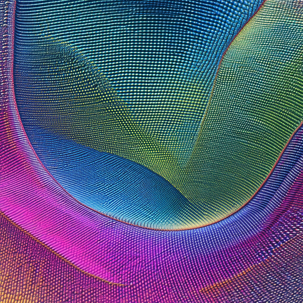 Colorful, abstract design with a mix of blue, purple, and...