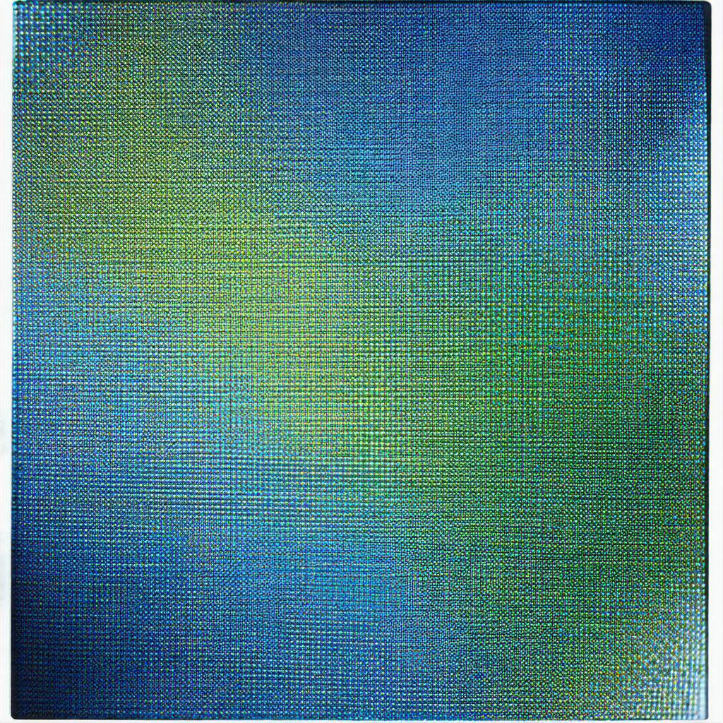 Close-up of a blue and green patterned fabric