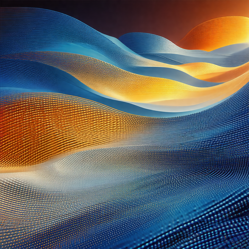 Blue and yellow ocean wave with a blue background