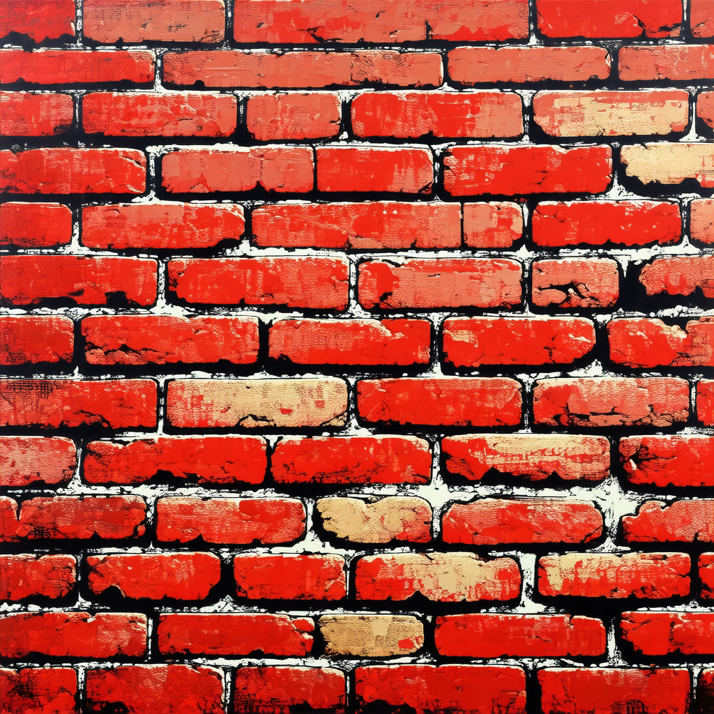 Large red brick wall, which appears to be a part of a bui...