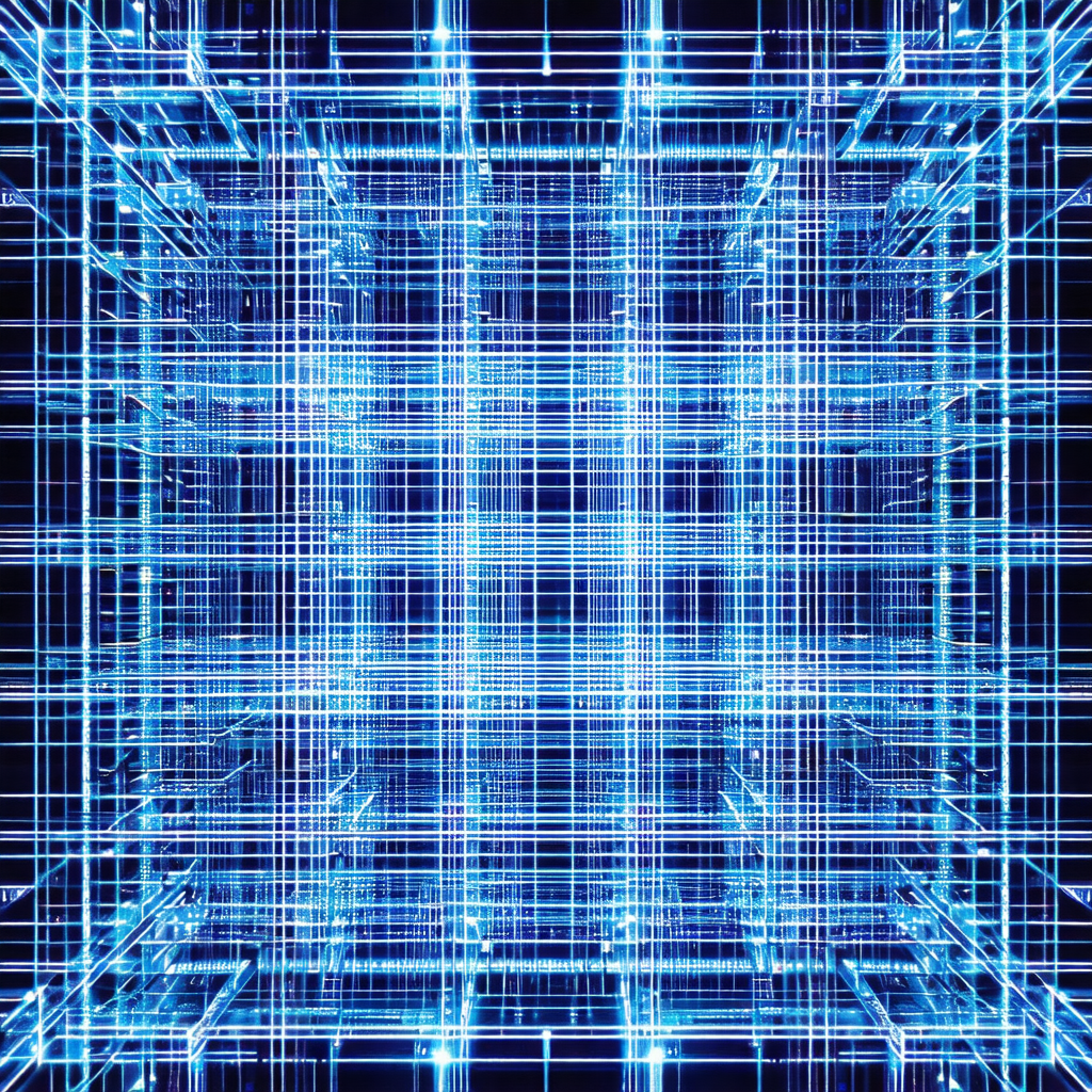 Close-up of a blue, geometric pattern
