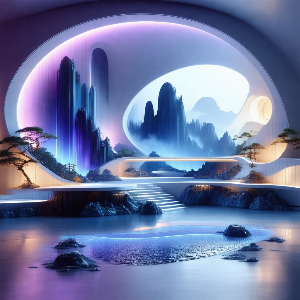 Computer-generated (cgi) scene of a mountainous landscape...