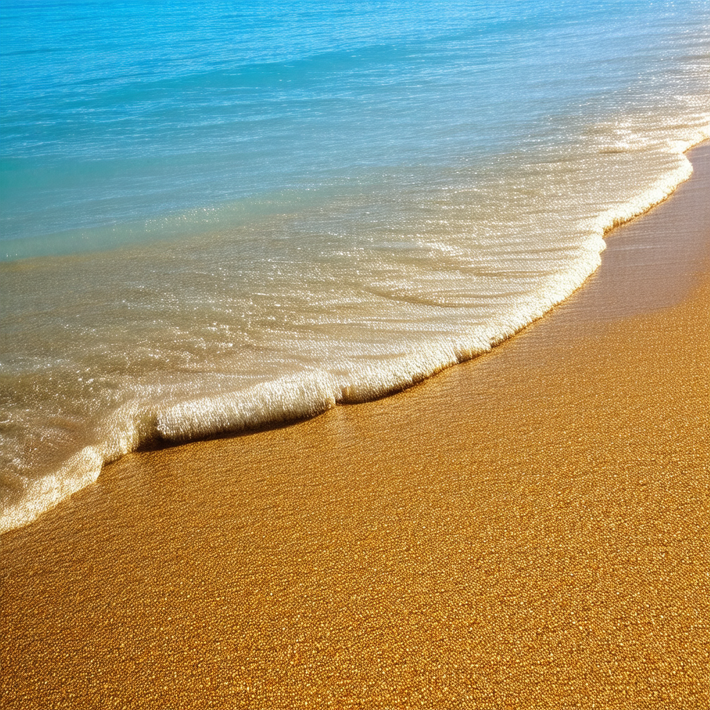 Beautiful beach with a gentle wave rolling in