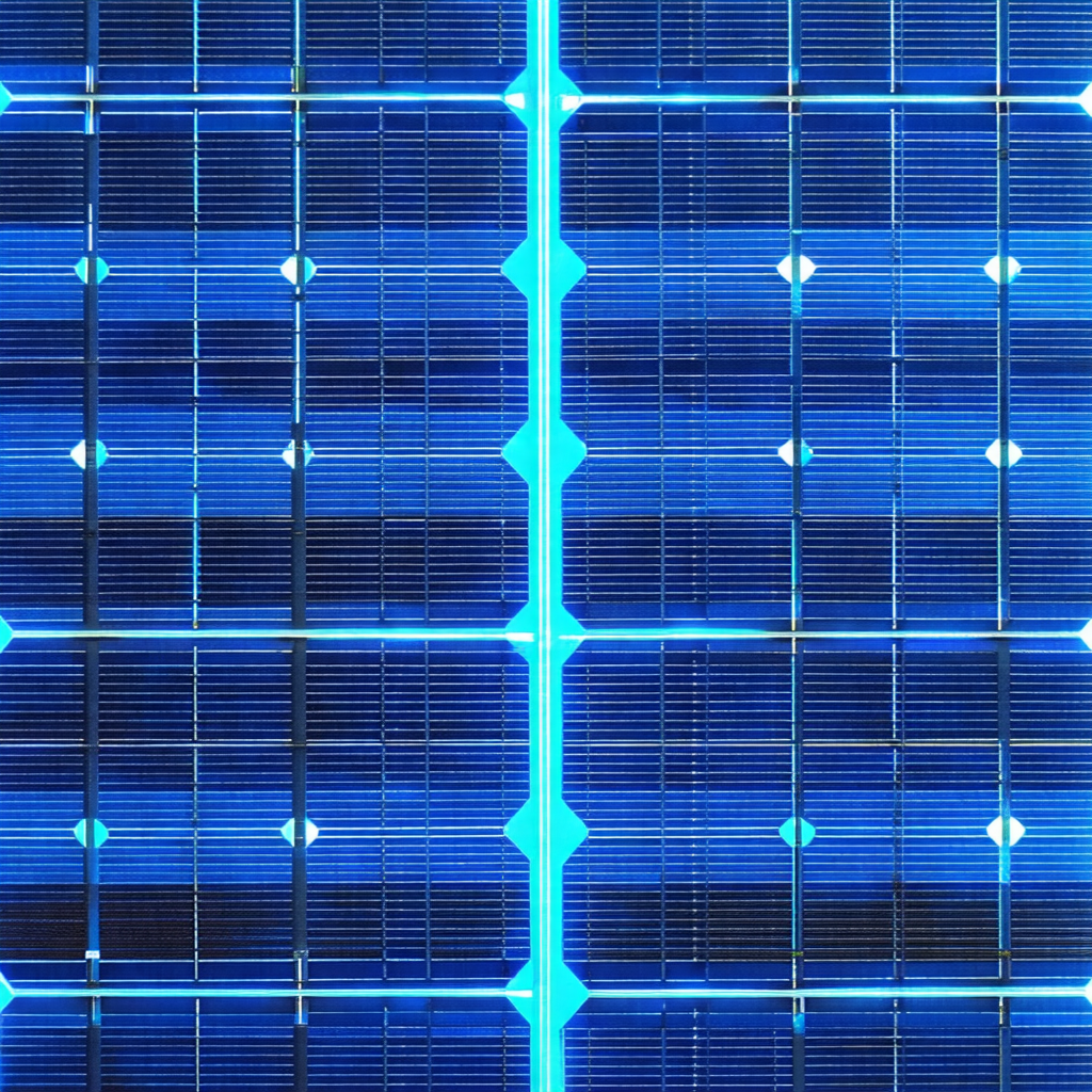 Large solar panel with a blue tint, which is likely a sol...