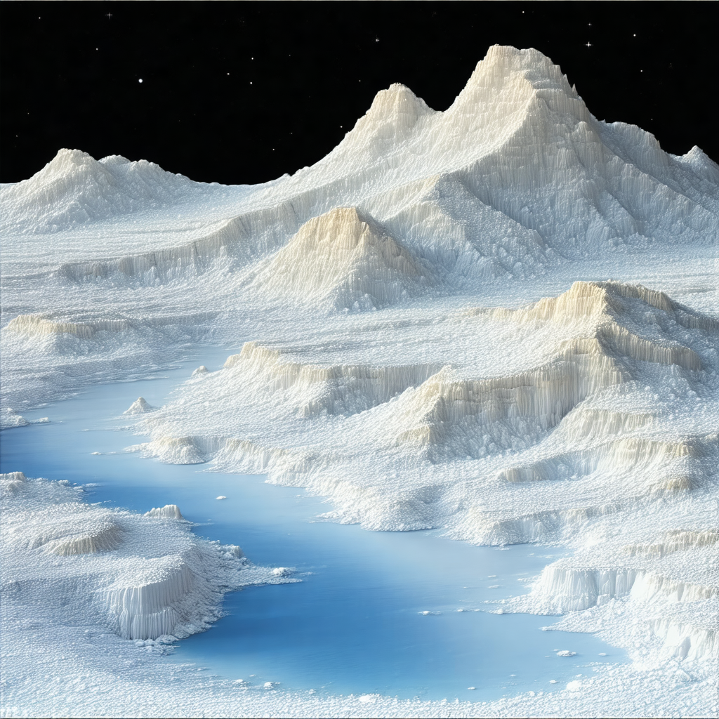Computer-generated, 3d model of a mountainous terrain
